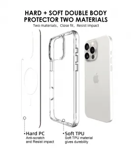 JP MagFit MagSafe obal s 3M SGS certifikátom, iPhone 16 Pro Max, priehľadný