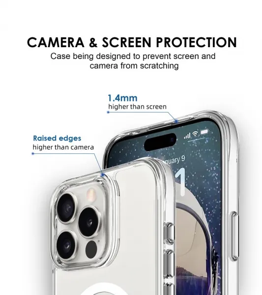 JP MagFit MagSafe obal s 3M SGS certifikátom, iPhone 16 Pro Max, priehľadný