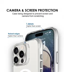 JP MagFit MagSafe obal s 3M SGS certifikátom, iPhone 16 Pro Max, priehľadný