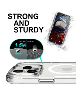 JP MagFit MagSafe obal s 3M SGS certifikátom, iPhone 16 Pro Max, priehľadný