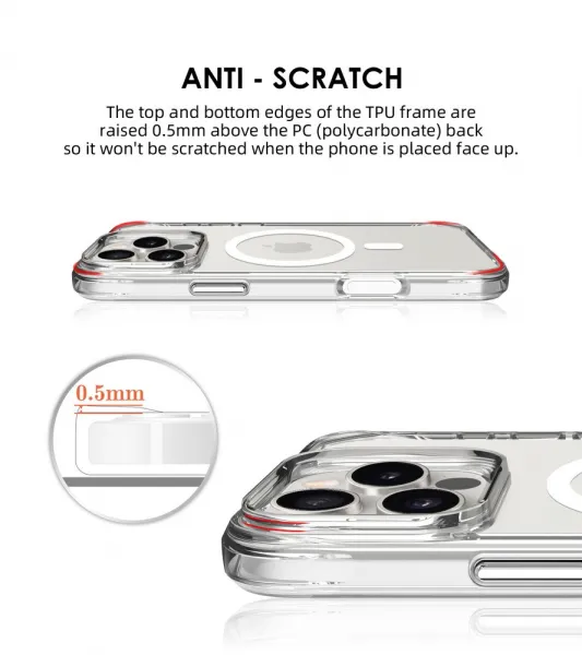 JP MagFit MagSafe obal s 3M SGS certifikátom, iPhone 16 Pro Max, priehľadný