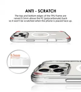 JP MagFit MagSafe obal s 3M SGS certifikátom, iPhone 16 Pro Max, priehľadný