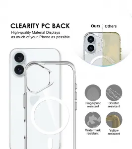 JP MagFit MagSafe obal s 3M SGS certifikátom, iPhone 16 Plus, priehľadný