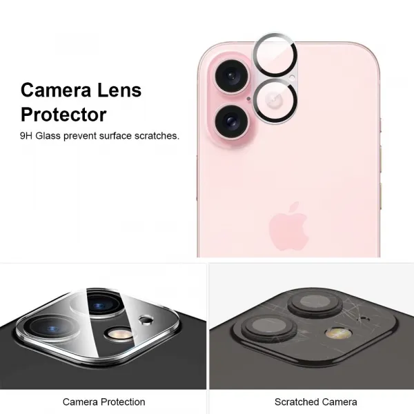 JP Full Pack Tvrdených skiel, 2x 3D sklo s aplikátorom + 2x sklo na šošovku, iPhone 16 Plus