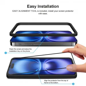 JP Full Pack Tvrdených skiel, 2x 3D sklo s aplikátorom + 2x sklo na šošovku, iPhone 16 Plus