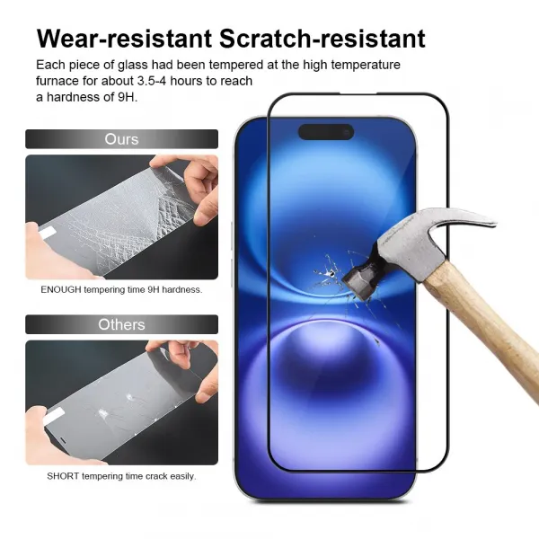 JP Full Pack Tvrdených skiel, 2x 3D sklo s aplikátorom + 2x sklo na šošovku, iPhone 16 Plus
