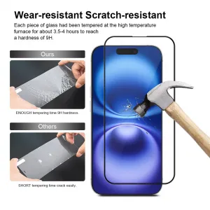 JP Full Pack Tvrdených skiel, 2x 3D sklo s aplikátorom + 2x sklo na šošovku, iPhone 16 Plus