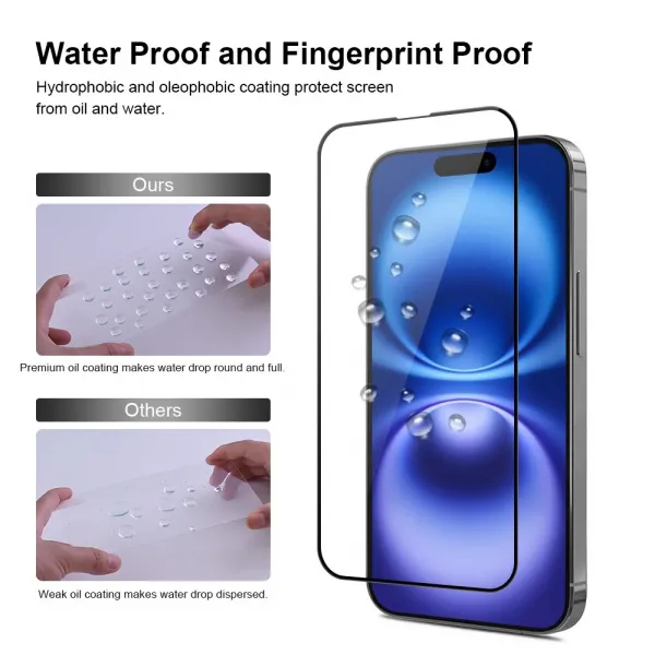 JP Full Pack Tvrdených skiel, 2x 3D sklo s aplikátorom + 2x sklo na šošovku, iPhone 16 Plus