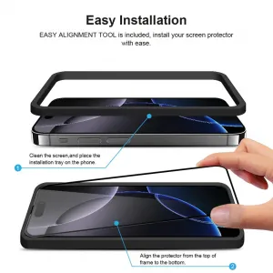 JP Full Pack Tvrdených skiel, 2x 3D sklo s aplikátorom + 2x sklo na šošovku, iPhone 16 Pro Max