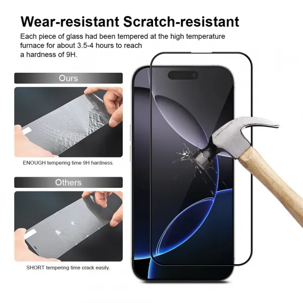 JP Full Pack Tvrdených skiel, 2x 3D sklo s aplikátorom + 2x sklo na šošovku, iPhone 16 Pro Max