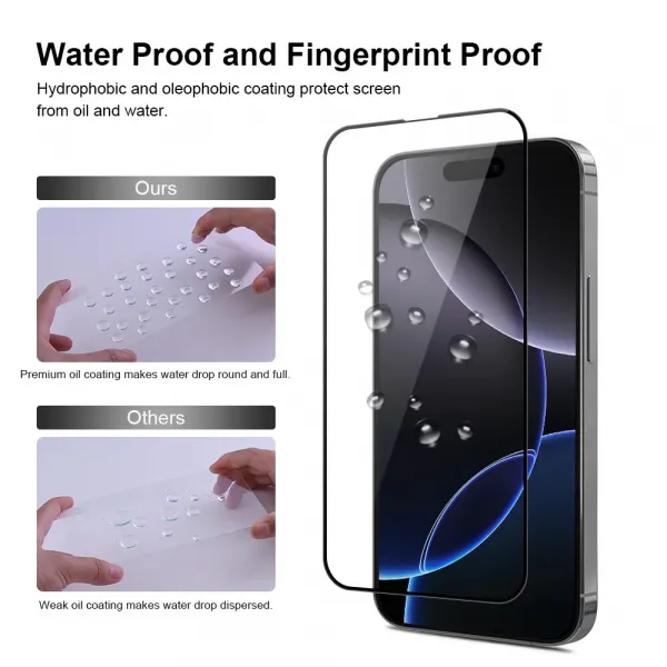 JP Full Pack Tvrdených skiel, 2x 3D sklo s aplikátorom + 2x sklo na šošovku, iPhone 16 Pro Max