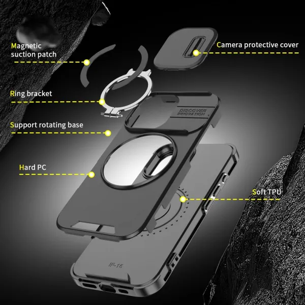 Camslide Stand obal, iPhone 16 Plus, ružový