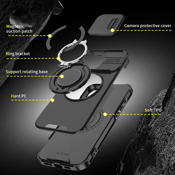 Camslide Stand obal, iPhone 16 Pro, ružový