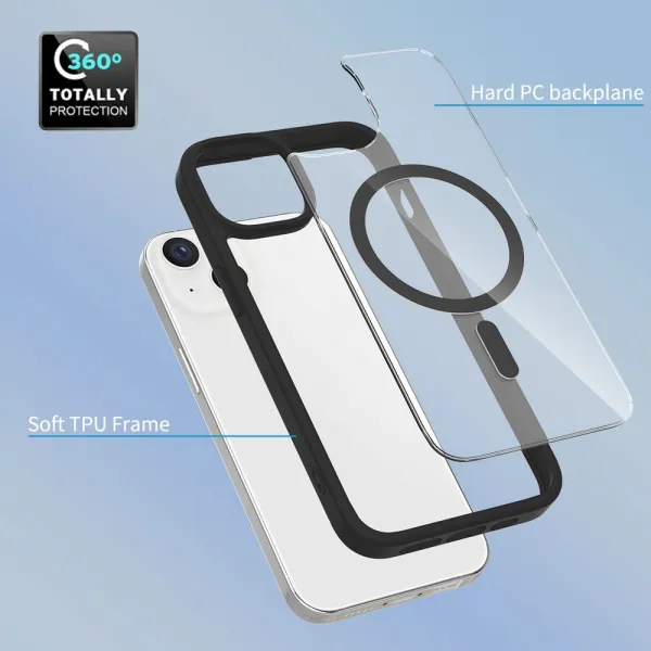 JP MagFit Clear MagSafe obal s N52 magnetom, iPhone 13 / 14, modrý