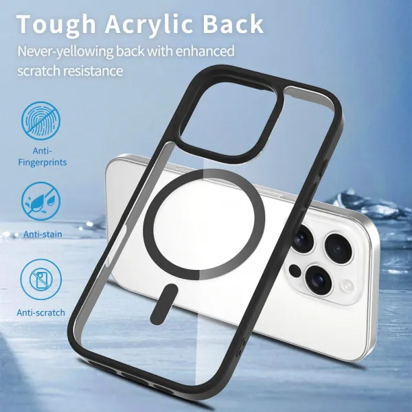 JP MagFit Clear MagSafe obal s N52 magnetom, iPhone 16 Pro, modrý