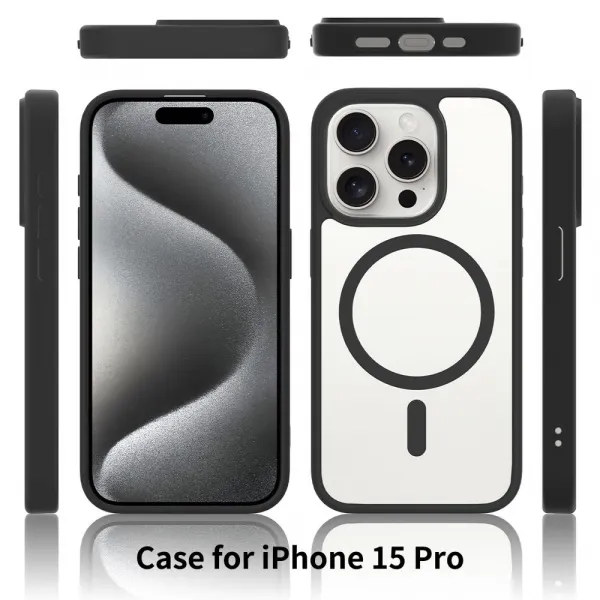 JP MagFit Clear MagSafe obal s N52 magnetom, iPhone 15 Pro, modrý