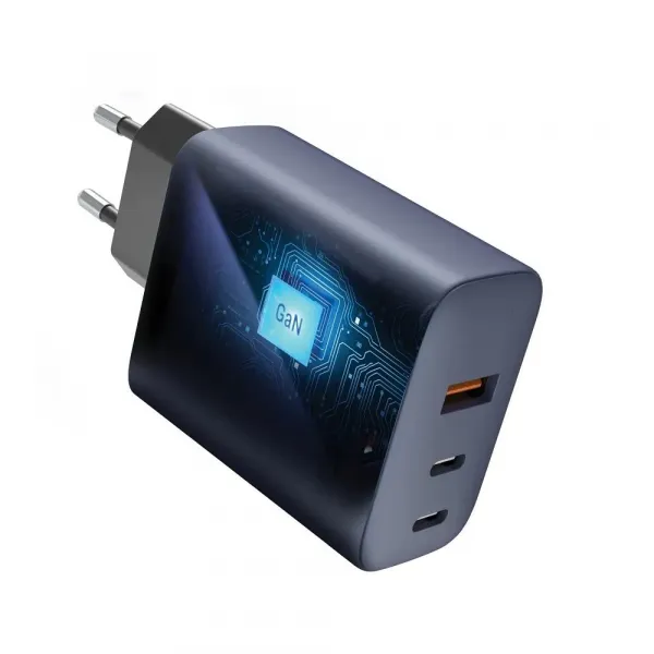 Forcell F-Energy adaptér VT-42B 65W GaN 2x USB-C a USB A, sivý