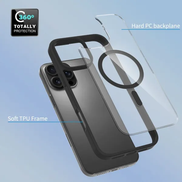 JP MagFit Clear MagSafe obal s N52 magnetom, iPhone 16 Pro Max, modrý