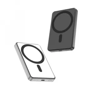 Aluminum Ultrathin Mini Magsafe bezdrôtová Powerbanka, 5000mAh, 22,5W, čierna