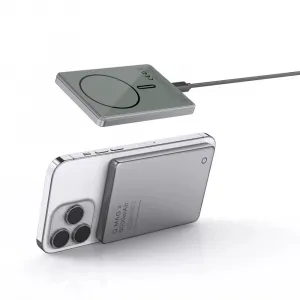 Metallic Ultraslim MagSafe bezdrôtová Powerbanka, 5000mAh, PD20W, sivá