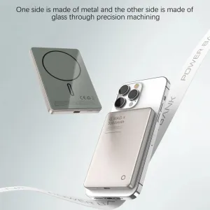Metallic Ultraslim MagSafe bezdrôtová Powerbanka, 5000mAh, PD20W, sivá