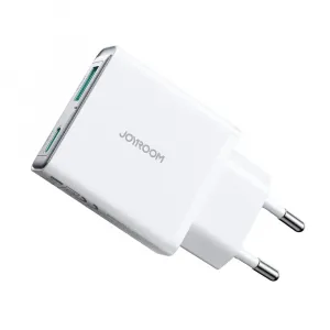 Joyroom JR-TCF14 Super tenká nabíjačka USB-A + USB-C, 20 W, biela