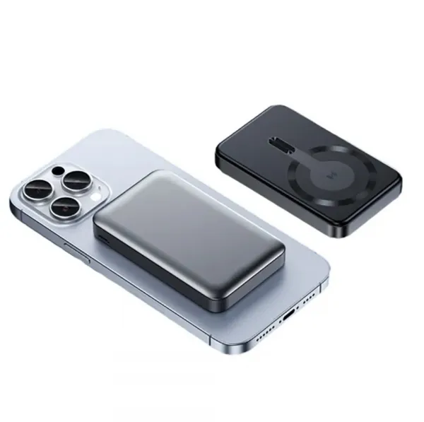 Metal Mini Magsafe bezdrôtová Powerbanka, 5000mAh, Quick Charge, PD15W, modrá