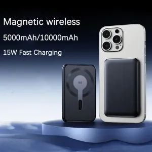 Metal Mini Magsafe bezdrôtová Powerbanka, 5000mAh, Quick Charge, PD15W, modrá