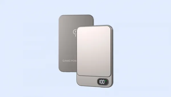 Metal Magsafe bezdrátová powerbanka s displejem, 10000mAh, QC, PD20W, šedá