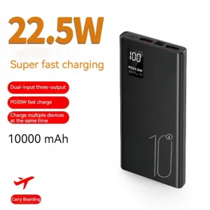 Powerbanka 10000mAh, PD 22,5 W, QC3.0, čierna