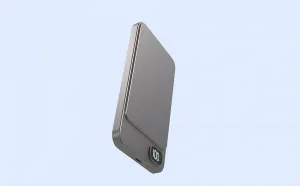 Metal Magsafe bezdrátová powerbanka s displejem, 10000mAh, QC, PD20W, šedá