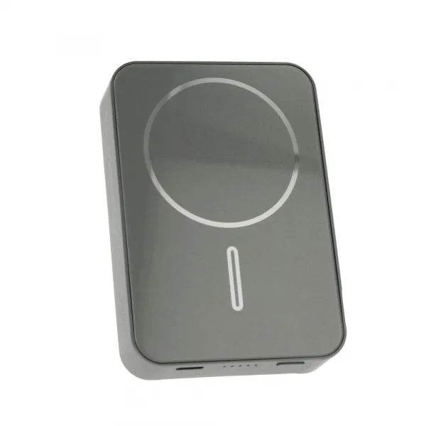 Metal Magsafe bezdrôtová Powerbanka so stojanom, 5000mAh, PD20W, sivá