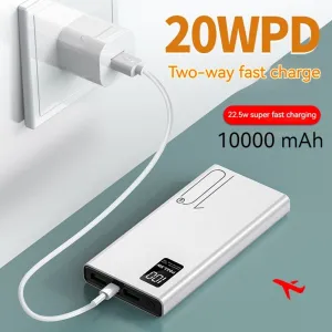 Powerbanka 10000mAh, PD 22,5 W, QC3.0, biela