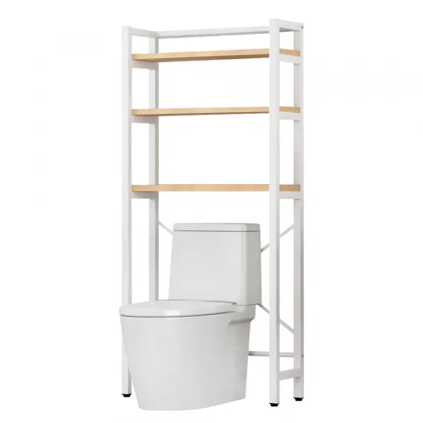 Regál nad WC, dub natural/biela, BALRAM
