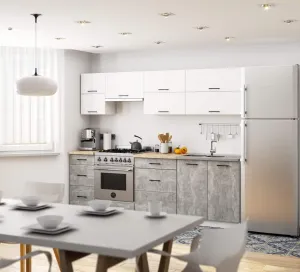 Ak furniture Kuchyňská skříňka OLIVIE III 40x85 cm matná bílá/beton/dub sonoma