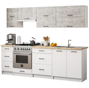 Ak furniture Závěsná kuchyňská skříňka OLIVIE 80x58 cm matná bílá/beton