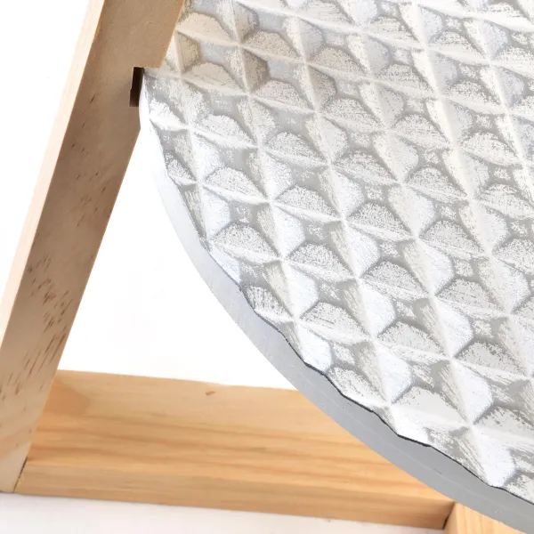 Mondex Odkladací stolík LAMMY 40x50 cm bielo-strieborný/dub prírodný