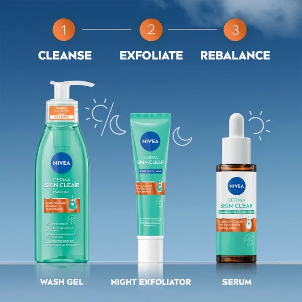NIVEA Derma Skin Clear obnovujúce pleťové sérum pre problematickú pleť 30 ml