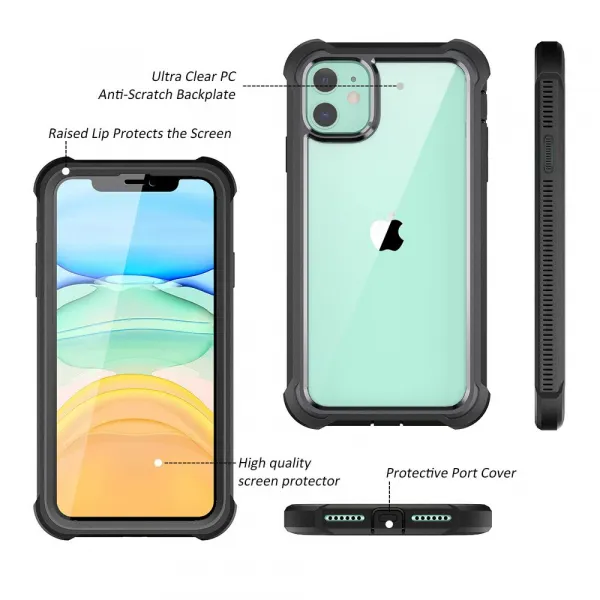 Dexnor 360 Clear obal iPhone 11, čierny