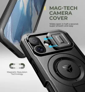 Dexnor MagSafe 360 Kickstand Camprotector obal iPhone 16, čierny