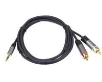Kábel PREMIUMCORD, Jack 3.5mm-2xCINCH M/M 3m