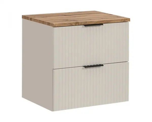 Comad Kúpeľňová zostava Bella Cashmere so skrinkami 60 cm kašmírová/dub wotan