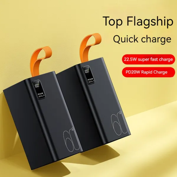 Powerbanka 60000mAh, PD 22,5 W, QC3.0, biela
