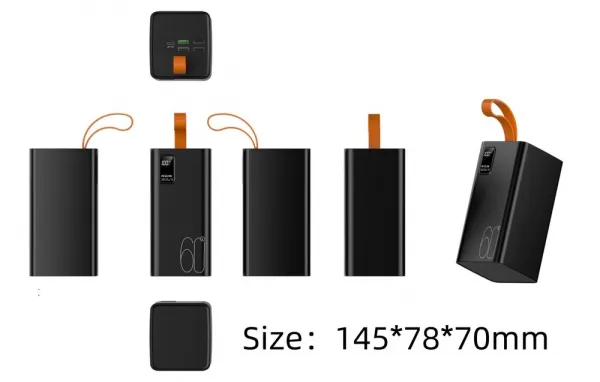 Powerbanka 60000mAh, PD 22,5 W, QC3.0, biela