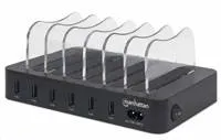 Manhattan USB nabíjacia stanica, 6-portová USB nabíjacia stanica, USB-A, čierna