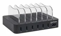 Manhattan USB nabíjacia stanica, 6-portová USB nabíjacia stanica, USB-A, čierna