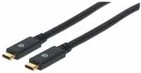 Kábel Manhattan USB-C, USB 3.1, Gen 1, USB-C samec na USB-C samec, 5 Gb/s, 2 m, čierna