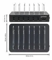 Manhattan USB nabíjacia stanica, 6-portová USB nabíjacia stanica, USB-A, čierna