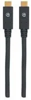 Kábel Manhattan USB-C, USB 3.1, Gen 1, USB-C samec na USB-C samec, 5 Gb/s, 2 m, čierna