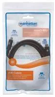 Kábel Manhattan USB-C, USB 3.1, Gen 1, USB-C samec na USB-C samec, 5 Gb/s, 2 m, čierna